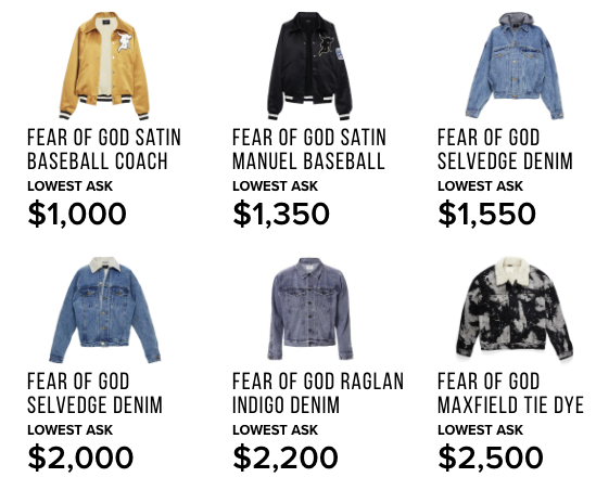 fear of god stockx