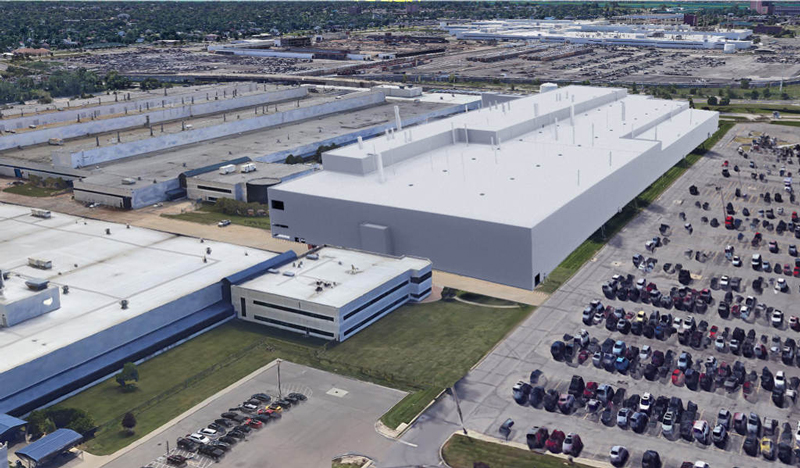 Rendering of FCA assembly plant at former Mack Avenue Engine Complex site