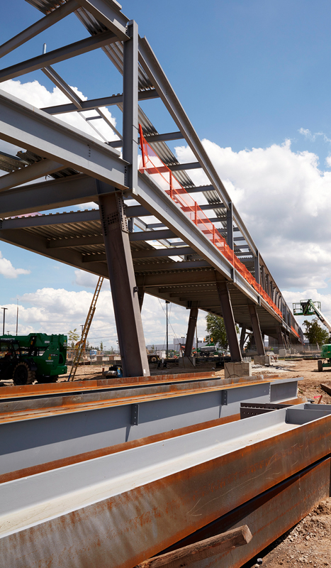 United Shore skywalk construction 