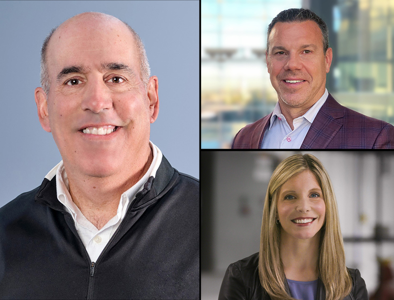 Steve Hill (left) will lead the new Commercial Growth Strategies and Operations organization within General Motors. Scott Bell (top right) will fill the role left vacant by Hill, and Marissa West (bottom right) will fill the role left vacant by Bell. // Courtesy of GM