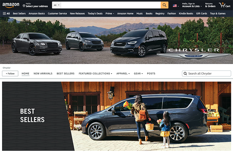 Auburn Hills' Stellantis has launched the Chrysler Store by Amazon. // Courtesy of Amazon