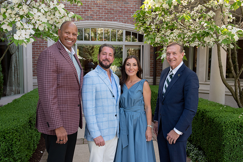 From left to right: Wright Lassiter, Ron Boji, Heather Boji, and Dr. Samuel L. Stanley // Courtesy of Henry Ford Health/MSU Health Sciences