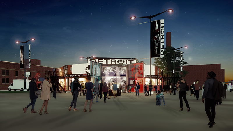 A rendering o the shipping container rendition of the historic Globe Theatre. // Courtesy of The Container Globe Theatre