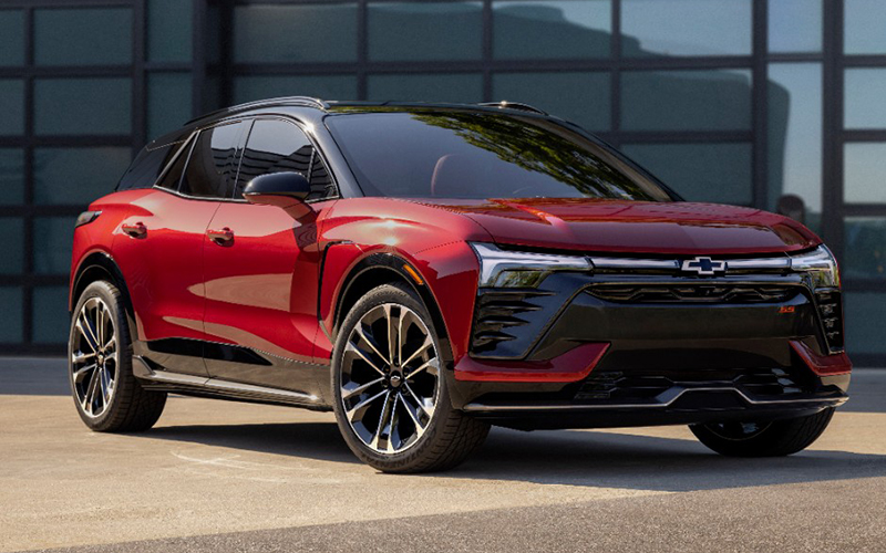 Chevy today revealed the 2024 Chevrolet Blazer EV. The SS model in Radiant Red Tintcoat is shown here. // Courtesy of Chevrolet