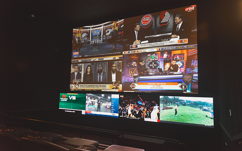 The new Caesars Sportsbook Lounge Powered by Emagine at Emagine Royal Oak will show sports on the big screen. // Courtesy of Emagine Entertainment