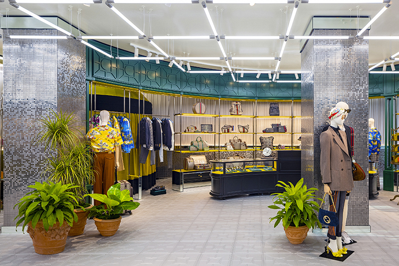 Interior of the new Gucci store in Detroit. // Courtesy of Gucci