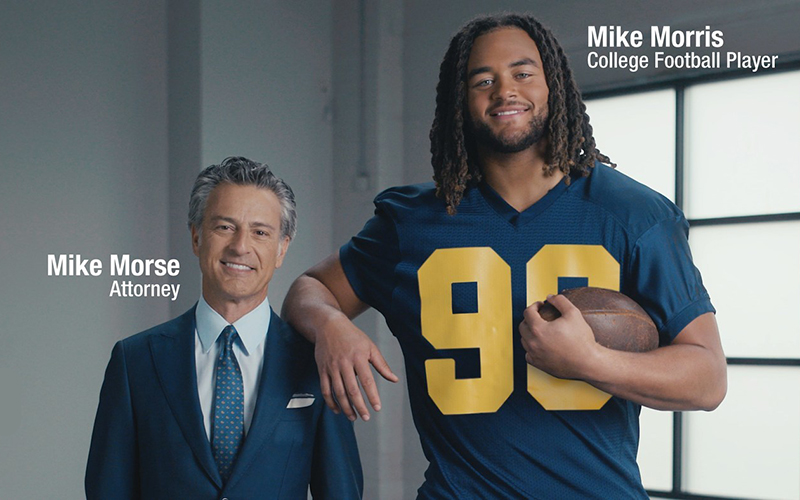 Attorney Mike Morse and University of Michigan football player Mike Morris. // Courtesy of Mike Morse Law Firm