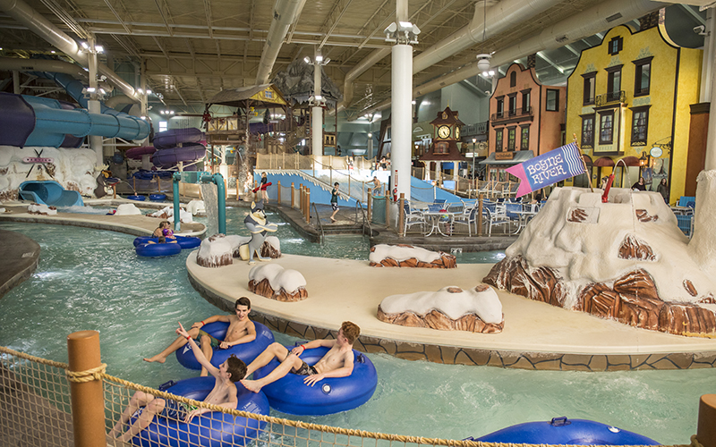 Big Splash - Avalanche Bay Indoor Waterpark at Boyne Mountain Resort offers 88,000 square feet of rides, slides, activity pools, the Rip Zone Surf Simulator, the Lazy River Adventure, and more. 