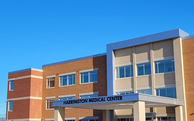 Exterior shot of Harrington Medical Center