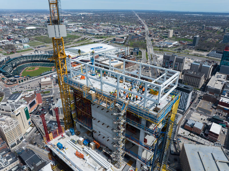 Hudson’s Site in Downtown Detroit Marks Construction Milestone ...